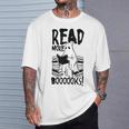Read More Books Ghost Halloween Reading Teacher Literacy T-Shirt Gifts for Him