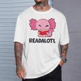 Readalotl Love Axolotls Reading Books And Axolotls T-Shirt Gifts for Him