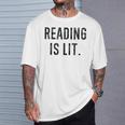 Reading Is Lit English Teacher Book Lovers T-Shirt Gifts for Him