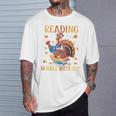 Reading Makes Me Gobble With Joy Turkey Reading Book L T-Shirt Gifts for Him