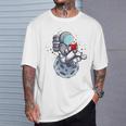 Reading Read Books Reader Nerd Cartoon Astronaut Moon T-Shirt Gifts for Him