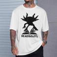 Readsolotl Axolotls Funny Kids Reading Fish Books Kawaii T-Shirt Gifts for Him