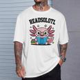 Readsolotl Pink Kawaii Axolotl Book Lover Reading T-Shirt Gifts for Him Readsolotl Pink Kawaii Axolotl Book Lover Reading T-Shirt Gifts for Him