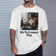 My Retirement Plan Cat Lover Wine Drinker Book Reader T-Shirt Gifts for Him