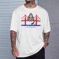 San Francisco Cat Golden Gate Bridge Book Lover Vintage T-Shirt Gifts for Him