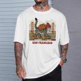 San Francisco Cat Tshirt Golden Gates Bridge Reading Books T-Shirt Gifts for Him