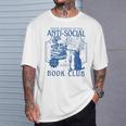 Sarcastic Anti Social Book Club Cat Skull Book Lover T-Shirt Gifts for Him Sarcastic Anti Social Book Club Cat Skull Book Lover T-Shirt Gifts for Him