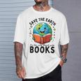 Save Earth It's Only Planet With Books Reader Earth Day Raglan Baseball Tee T-Shirt Gifts for Him