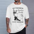 Siamese Cat Reading And Books T-Shirt Gifts for Him