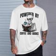 Skeleton Reading Book With Coffee T-Shirt Gifts for Him