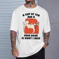Tea A Cup Of Tea And A Good Book Is What I Need Cat Men Women Kids T-Shirt Gifts for Him