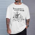 Teach Children To Worship Satan Satanic Demon Devil Book T-Shirt Gifts for Him