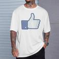 Thumbs Up Like Face Book Icon T-Shirt Gifts for Him