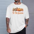 Tis The Season Fall Reading Books Football Pumpkin Apple Pie T-Shirt Gifts for Him