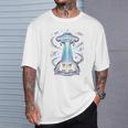 UFO Abducting Book Take Me To Your Readers Sci-Fi T-Shirt Gifts for Him
