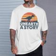 Unearth A Story Dinosaur Reader Book Lover 2026 T-Shirt Gifts for Him