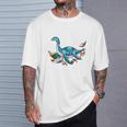 Unearth A Story Summer Reading 2026 Cute Plesiosaurus Book T-Shirt Gifts for Him