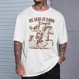 Western Life Book Lover Reading We Reads At Dawn Cowgirls T-Shirt Gifts for Him
