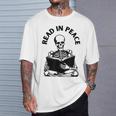Whimsigoth Skeleton Reading A Book Dark Gothic Aesthetic T-Shirt Gifts for Him