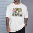 Wild About Reading Animal Bookworm Library Book Lover Reader T-Shirt Gifts for Him