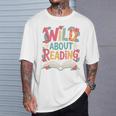 Wild About Reading Book Reading Library Writer Premium Tri-Blend T-Shirt Gifts for Him
