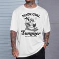 Women's Book Girl Summer Reading Duck Retro Beach Vacation Bookworm T-Shirt Gifts for Him