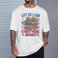 Women's Book Lover Fitness Mom Lifting Reading Humor Graphic T-Shirt Gifts for Him