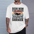 Women's Book Mom Cat Lover Reading With My Felline Sidekick T-Shirt Gifts for Him