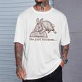 Women's Bookish Rabbit Reading Fiction Novel Book Vintage Bookworms T-Shirt Gifts for Him