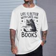 Women's Life Is Better With Cats And Books Cat T-Shirt Gifts for Him Women's Life Is Better With Cats And Books Cat T-Shirt Gifts for Him