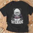 1st Grade Back To School Panda Book Reader Teacher Heart T-Shirt Gifts for Old Men