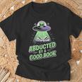 Abducted By A Good Book UFO Alien Reading Books T-Shirt Gifts for Old Men
