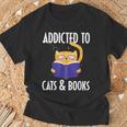 Addicted To Cats And Books Orange Tabby Cat Men Women Kids T-Shirt Gifts for Old Men Addicted To Cats And Books Orange Tabby Cat Men Women Kids T-Shirt Gifts for Old Men