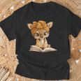 Adorable Fawn Reading Book Lover With T-Shirt Gifts for Old Men