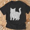 Adult Coloring Book CAT Mandala Flowers T-Shirt T-Shirt Gifts for Old Men
