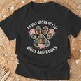 Animal Book Lover Easily Distracted By Dogs And Books T-Shirt Gifts for Old Men