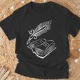 Antique Book With Feather Pen T-Shirt Gifts for Old Men