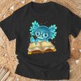 Axolotl Read Book Ambystoma Mexicanum Mexican Walking Fish T-Shirt Gifts for Old Men