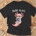 Axolotl Reading a Book Read Alotl Books Axolotl Book T-Shirt Gifts for Old Men