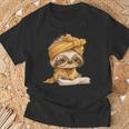 Baby Sloth Open Book Reading Animal Lover Graphic Portrait T-Shirt Gifts for Old Men Baby Sloth Open Book Reading Animal Lover Graphic Portrait T-Shirt Gifts for Old Men