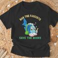 Ban The Fascists Save The Books Book Lover Worm Fish T-Shirt Gifts for Old Men