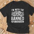 Banned Books Fight Censorship I'm With The Banned Book Pun T-Shirt Gifts for Old Men