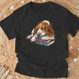 Basset Hound Books Dog Breed Graphic T-Shirt Gifts for Old Men Basset Hound Books Dog Breed Graphic T-Shirt Gifts for Old Men