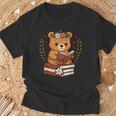 Bear Reading Book Graphic Bear With Book Floral T-Shirt Gifts for Old Men Bear Reading Book Graphic Bear With Book Floral T-Shirt Gifts for Old Men