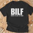 BILF Books I'd Like To Finish Humorous Book Lover Pun T-Shirt Gifts for Old Men