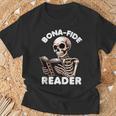 Bonafide Reader Cute Skeleton Reading a Book Lover Bookish T-Shirt Gifts for Old Men