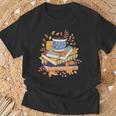 Book & Autumn Fall Lover Bookworm Hello Fall Bookish Reading T-Shirt Gifts for Old Men