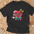 Book Coffee Valentines Cute Heart Lover Women Girl T-Shirt Gifts for Old Men