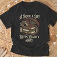 A Book A Day Keeps Reality Away T-Shirt Gifts for Old Men