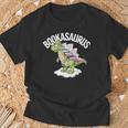 Book Dinosaur T-Rex Bookworm Dino Book Reading T-Shirt Gifts for Old Men